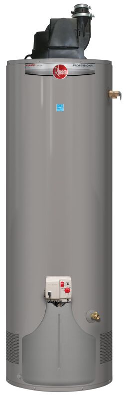 RHEEM 677903 PROG50-38U-RH60-EC1 50GAL TALL CLASSIC NAT GAS 38KBTU ULTRA  LOW NOX WTR HTR TO 10000 ELEV SCAQMD/NAECA 6 YEAR TANK/PARTS 61-1/4H  20-1/2D at HAJOCA LA