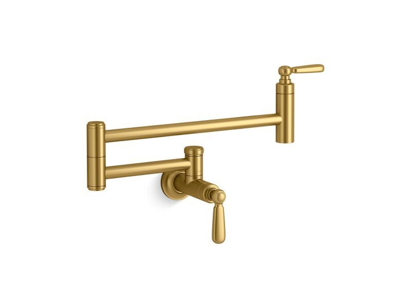 Litze Pot Filler - Wall Mount - 21 Brass/Luxe Gold - The Bathroom Boutique
