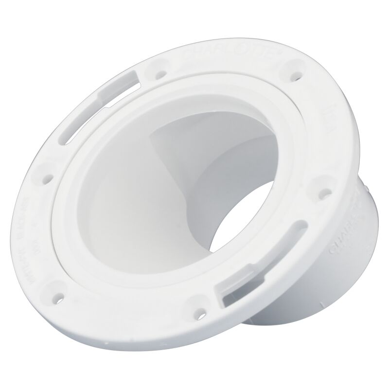 4X3 HUB PVC DWV ADJUSTABLE OFFSET CLOSET FLANGE WITH PLASTIC RING