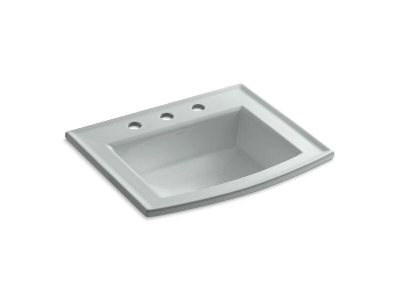 KOHLER Archer 22-3/4 in. Drop-In Vitreous China Bathroom Sink in Ice Grey with Overflow Drain