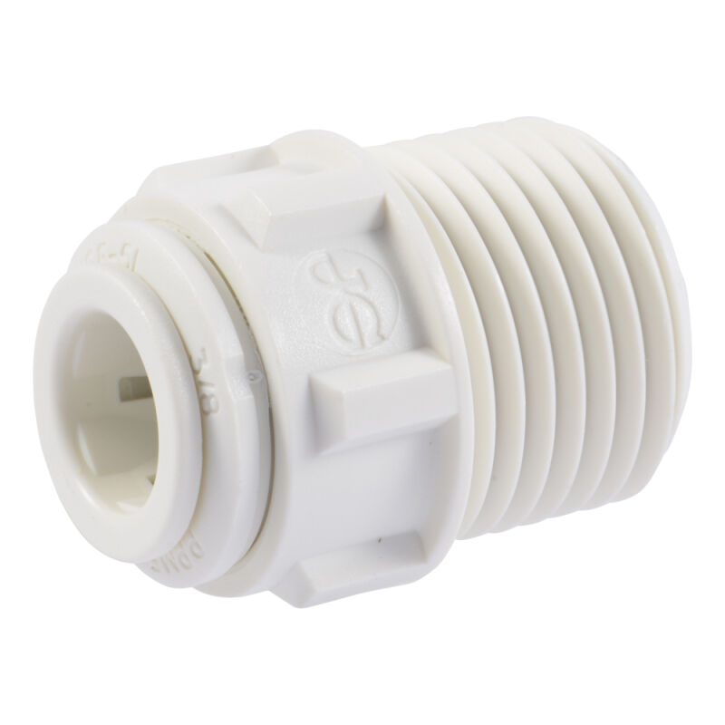 JOHNGUEST PP011224W-US POLYPROPYLENE MALE CONNECTOR 3/8 X 1/2 NPTF at ...