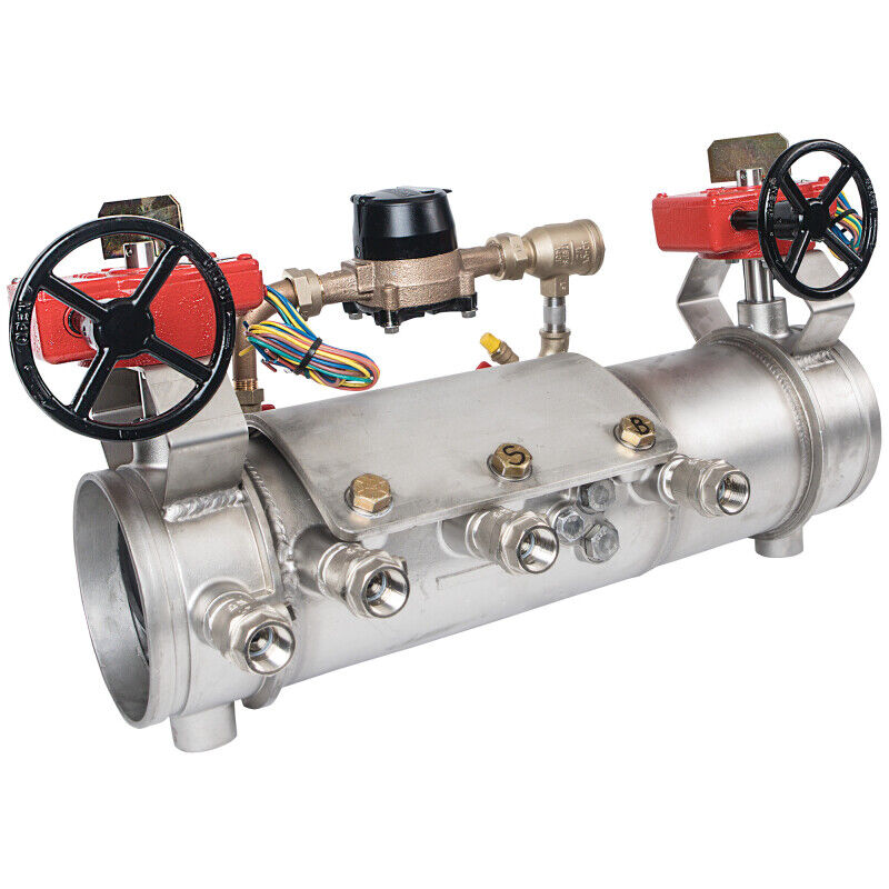 AMES D-6030-GPM 6 IN SS DOUBLE CHECK DETECTOR BACKFLOW PREVENTER ASSY ...