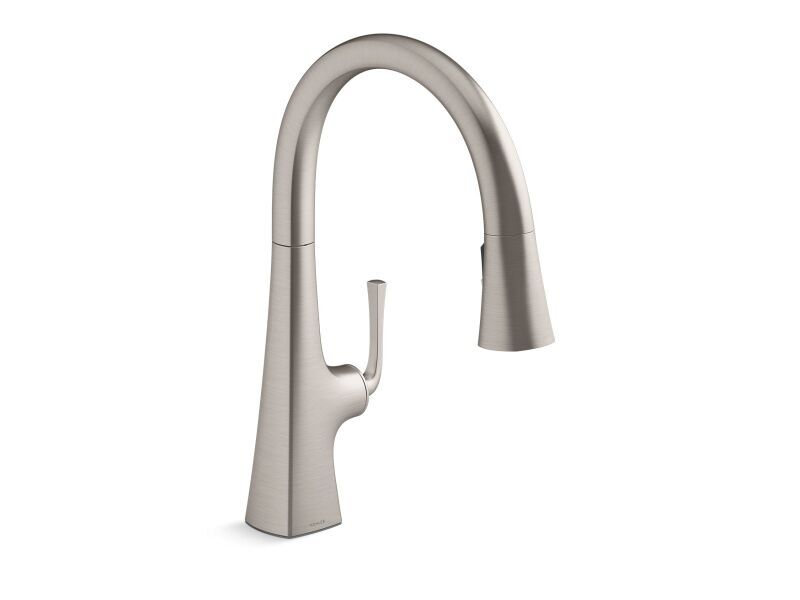 KOHLER K-22062-VS VIBRANT STAINLESS GRAZE PULL-DOWN KITCHEN FAUCET at ...