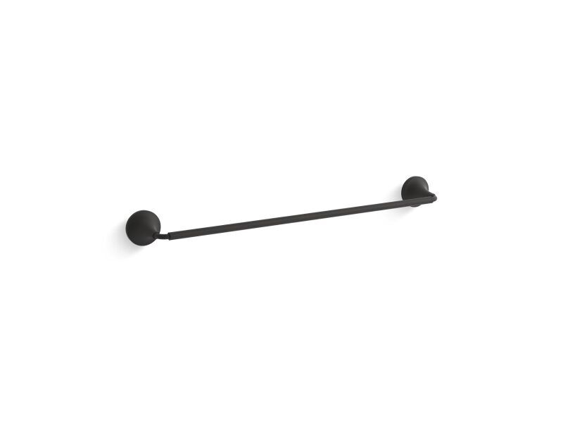 KOHLER Tone 24 in. Single Towel Bar in Matte Black with Moderne Brass
