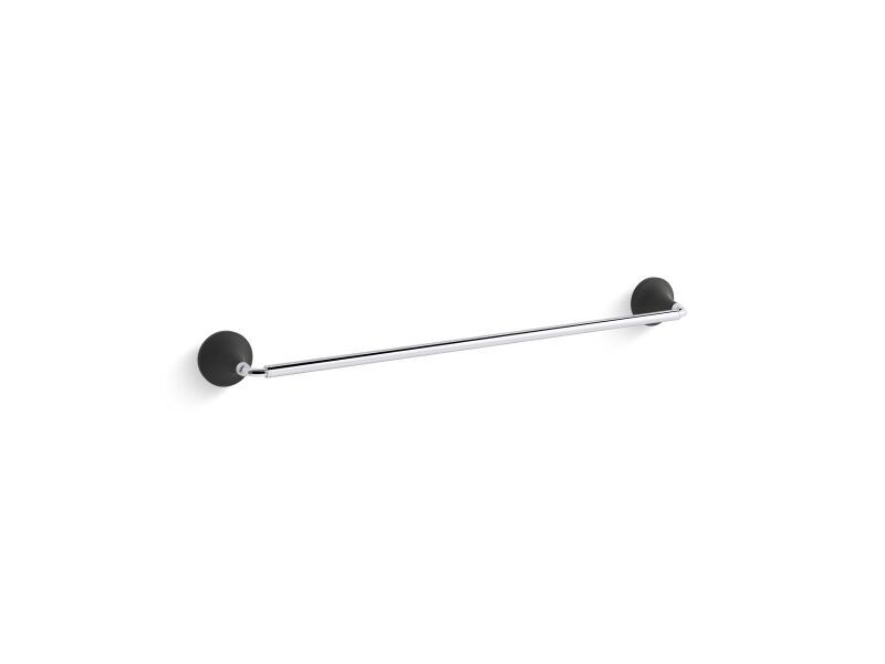 KOHLER Tone 24 in. Single Towel Bar in Polished Chrome with Matte Black